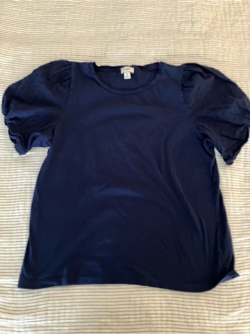 J. Crew Factory Short Puff-Sleeve Sapphire Top
